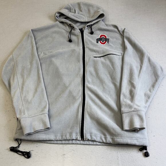 Ohio State Buckeyes Womens Fleece Jacket M Gray NCAA Big 10 Hooded Sportswear - Picture 1 of 8